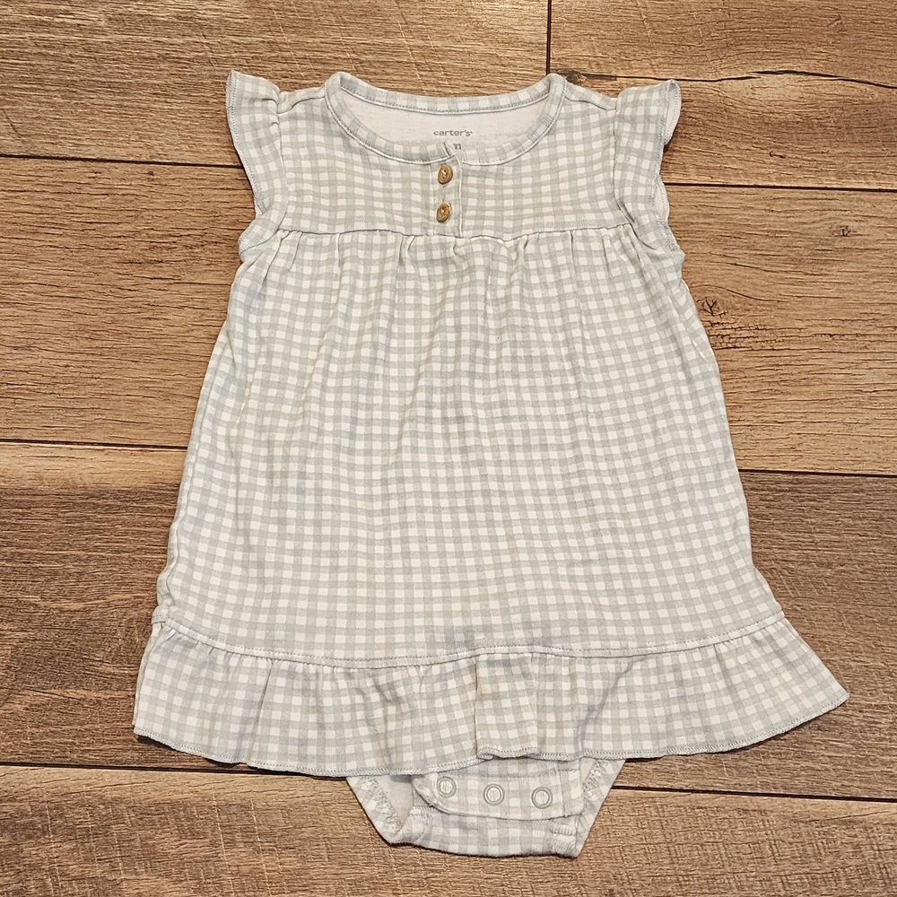 Carter's Classic Gingham Baby Onesie Dress 6m